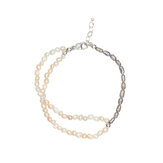 Infinity Freshwater Pearl Bracelet - Two-tone