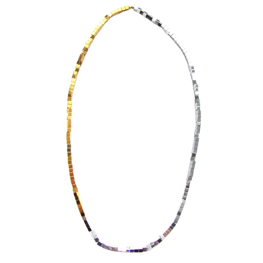 MAGNE single strand necklace - silver and gold tones