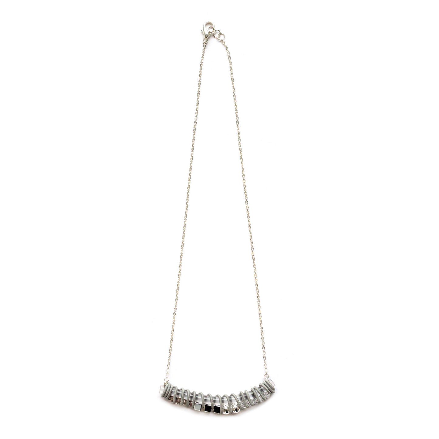 GREY ARC wrapped mini-necklace