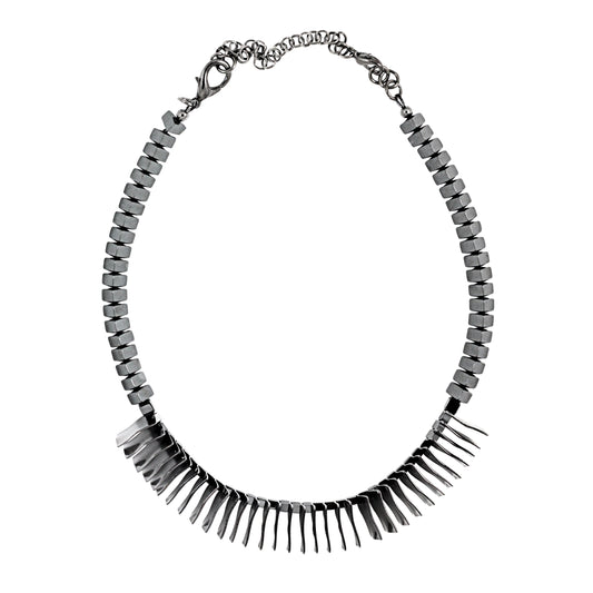 1000 MOONSPOTS single strand necklace - gunmetal