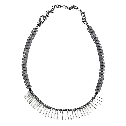 1000 LIGHT MOONS single strand necklace - silver
