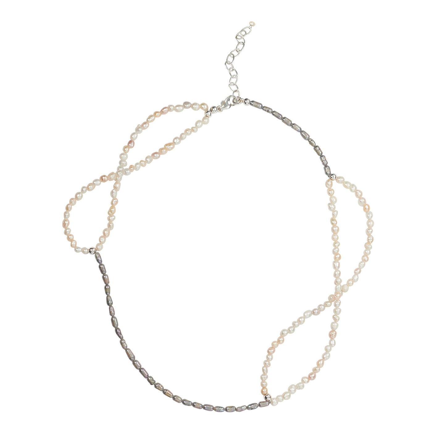 Infinity Freshwater Pearl Necklace - Two Tone